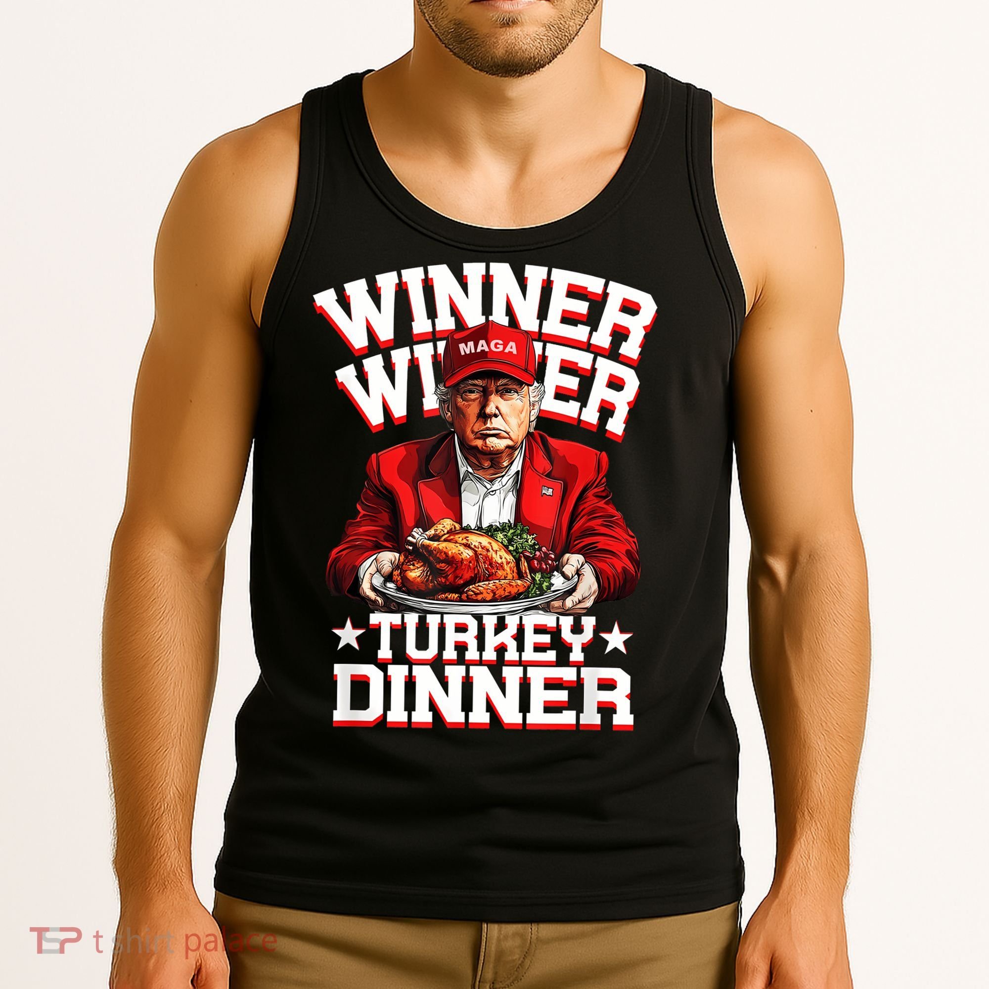 Funny Trump Winner Winner Turkey Dinner Thanksgiving Apparel Tank Top