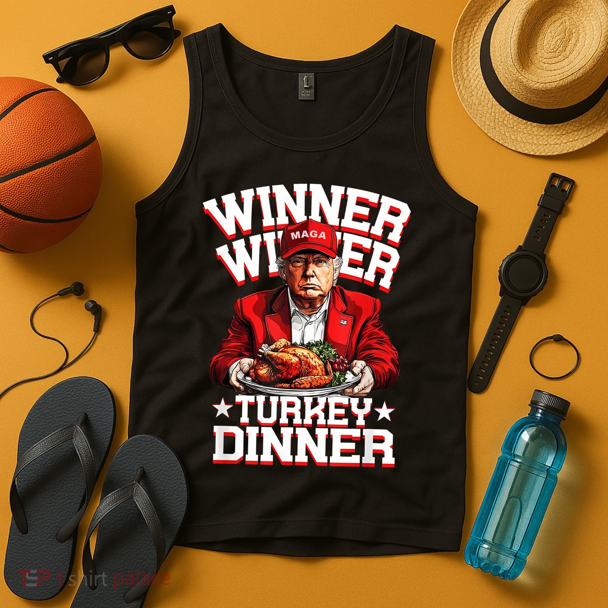 Funny Trump Winner Winner Turkey Dinner Thanksgiving Apparel Tank Top