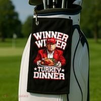 Funny Trump Winner Winner Turkey Dinner Thanksgiving Apparel Golf Towel thumb 2