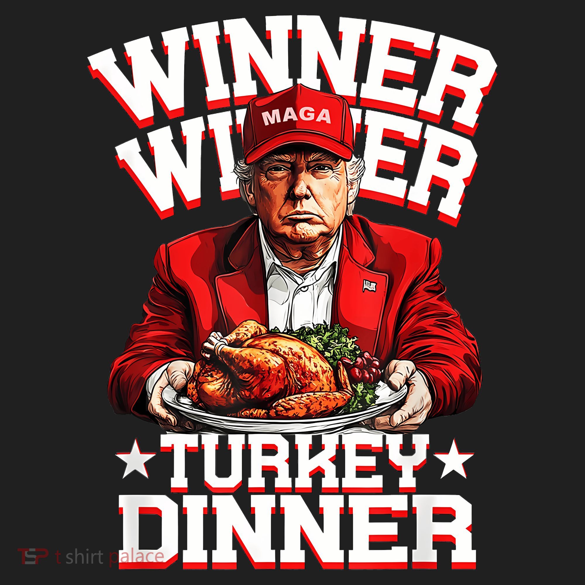 Funny Trump Winner Winner Turkey Dinner Thanksgiving Apparel Golf Towel