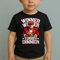 Funny Trump Winner Winner Turkey Dinner Thanksgiving Apparel Toddler T-Shirt thumb 2