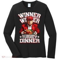 Funny Trump Winner Winner Turkey Dinner Thanksgiving Apparel Women's Long Sleeve Shirt thumb 0