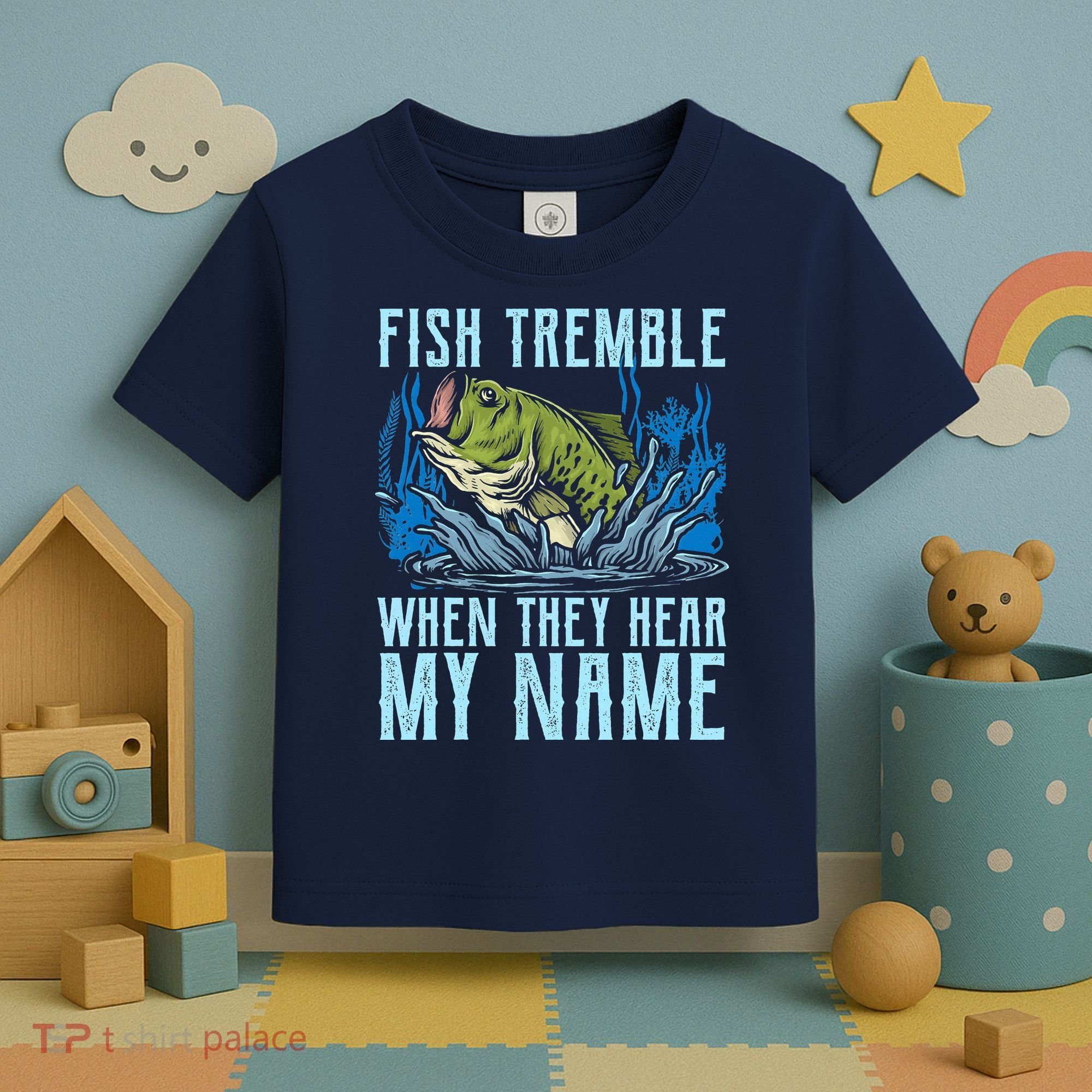 Fish Tremble When They Hear My Name Fishing Fish Toddler T-Shirt