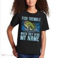 Fish Tremble When They Hear My Name Fishing Fish Kids T-Shirt thumb 2