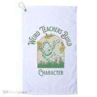 Frog Teacher Weird Teachers Build Character Golf Towel thumb 0