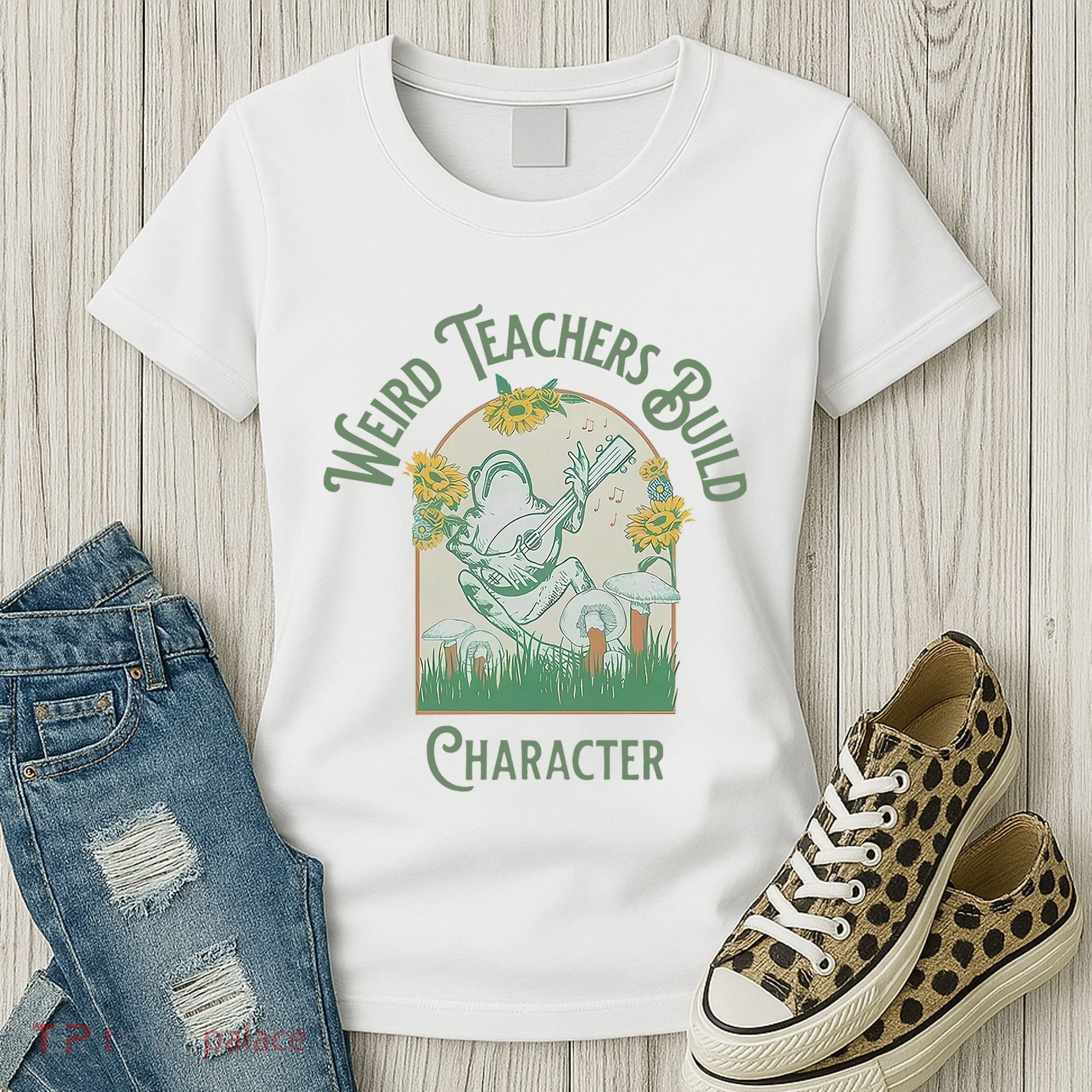 Frog Teacher Weird Teachers Build Character Women's T-Shirt