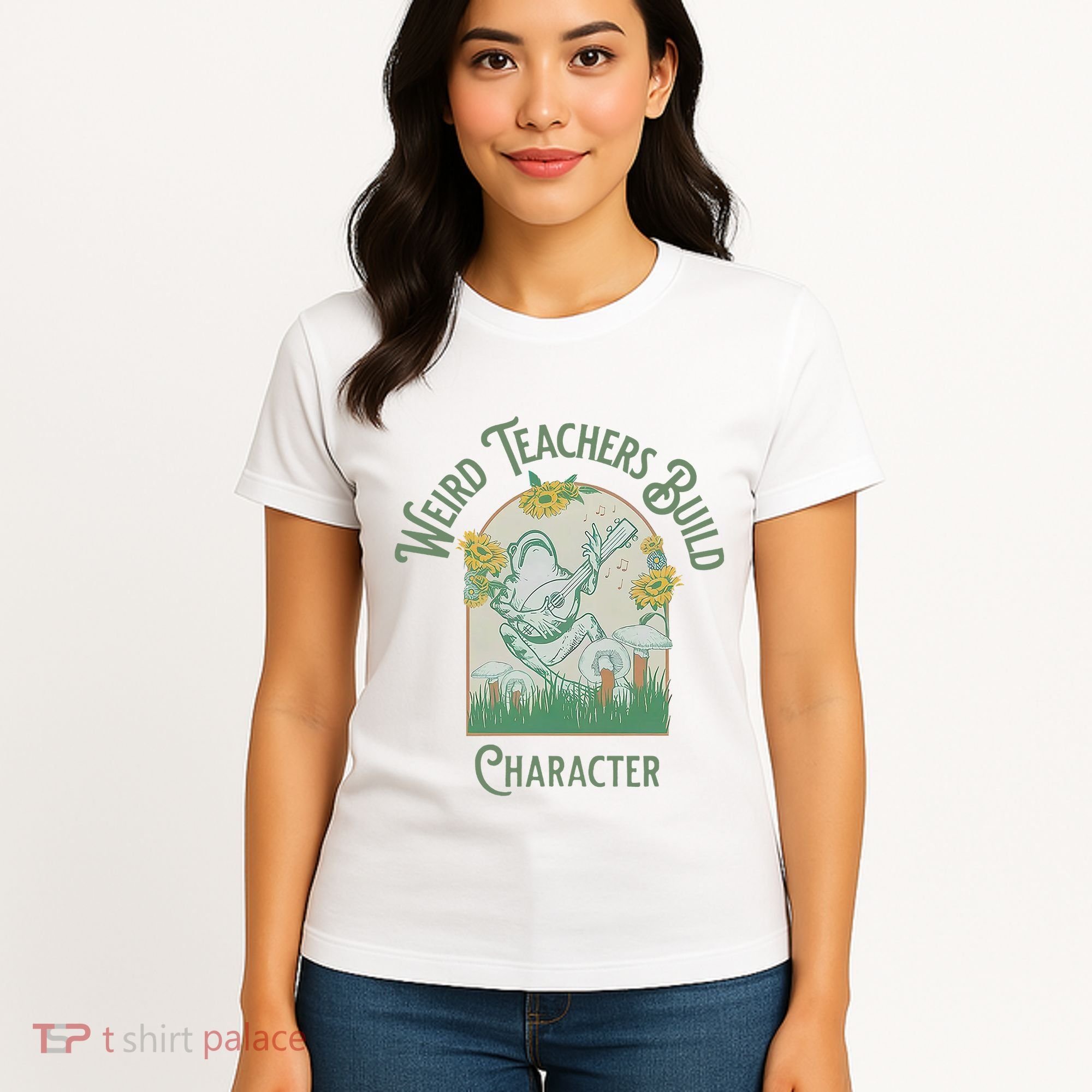 Frog Teacher Weird Teachers Build Character Women's T-Shirt