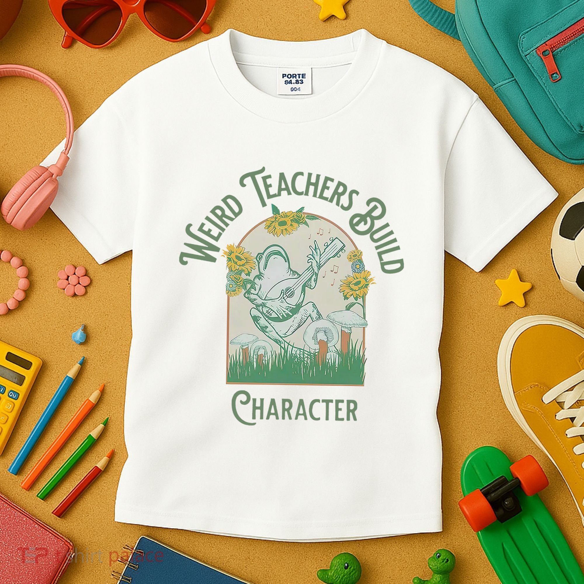 Frog Teacher Weird Teachers Build Character Kids T-Shirt