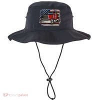 Funny Trucker  with American Flag and Big Rig Bucket Hat thumb 0