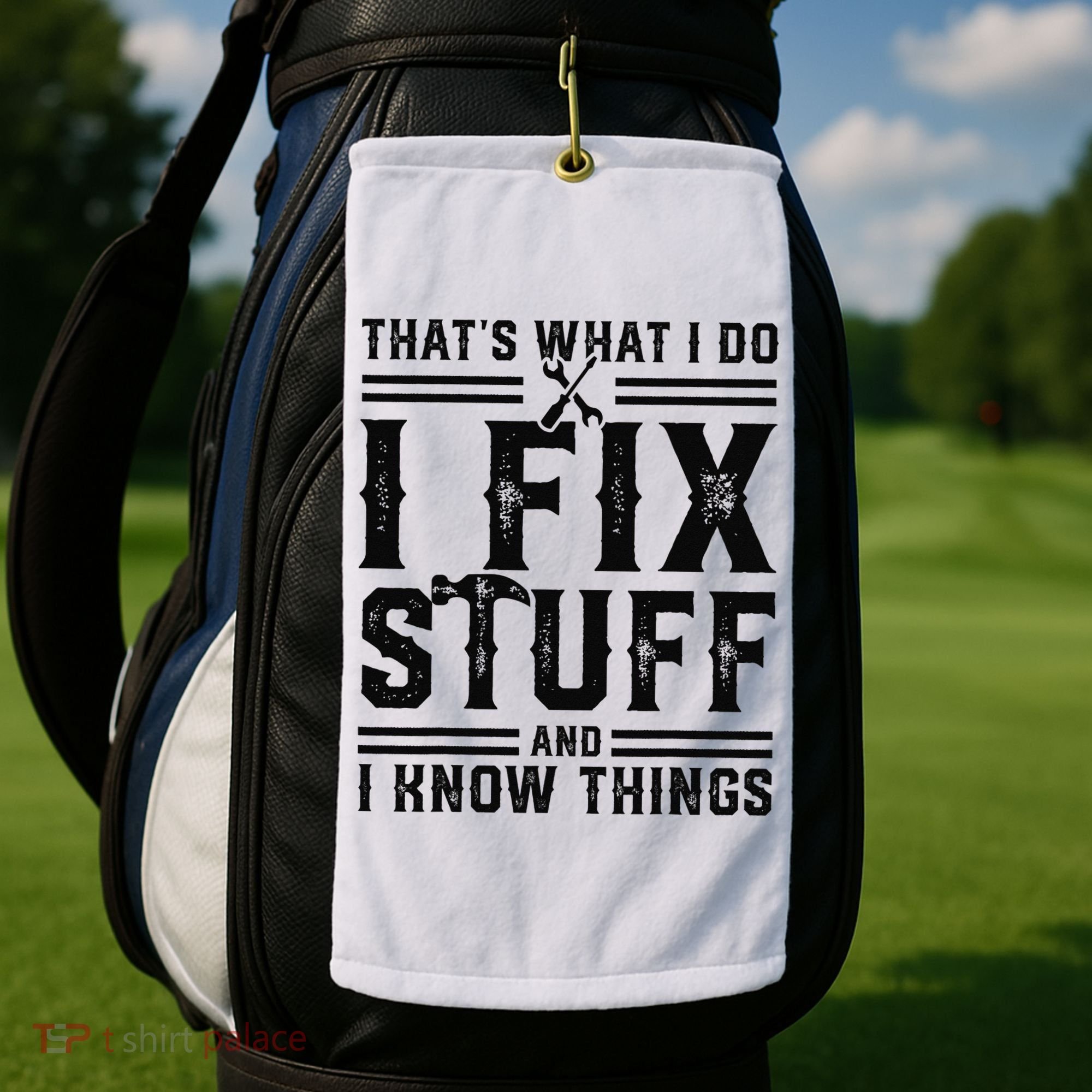 Funny That's What I Do I Fix Stuff And I Know Things   Golf Towel