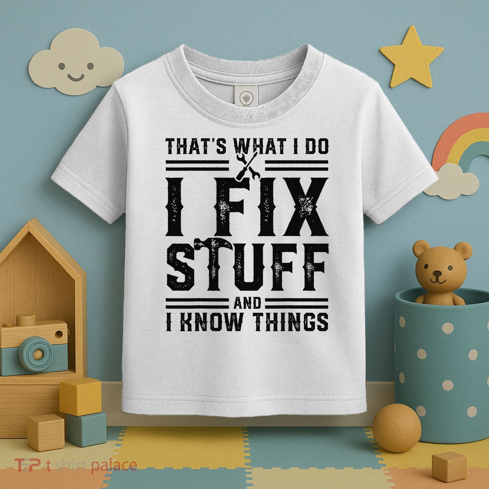 Funny That's What I Do I Fix Stuff And I Know Things   Toddler T-Shirt