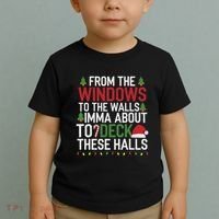From The Windows To The Walls Imma Bout To Deck These Halls Toddler T-Shirt thumb 2