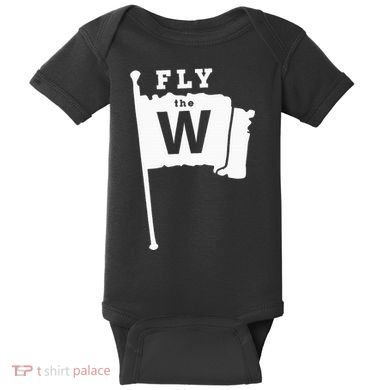 Fly The W Chicago Baseball Winning Flag Baby Bodysuit