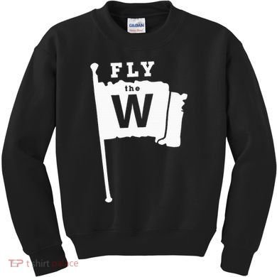 Fly The W Chicago Baseball Winning Flag Kids Sweatshirt