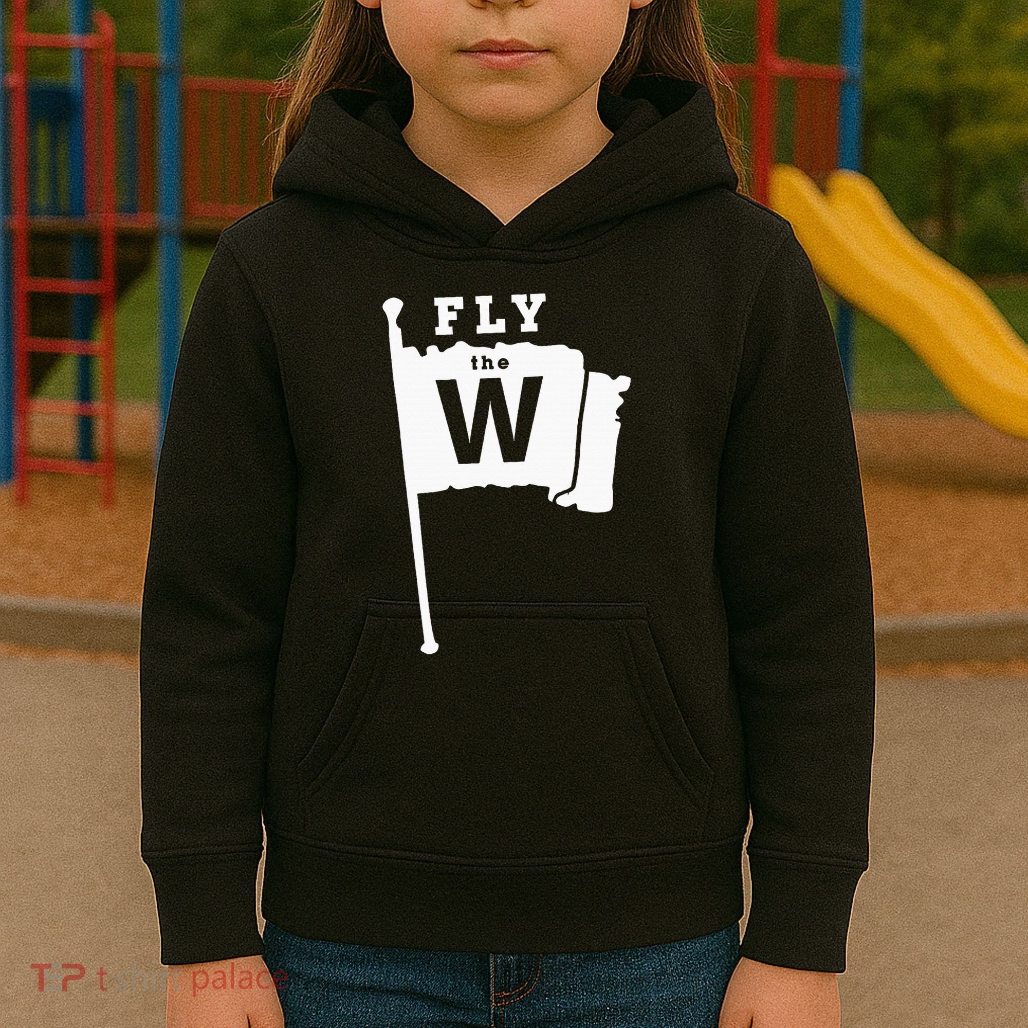Fly The W Chicago Baseball Winning Flag Kids Hoodie