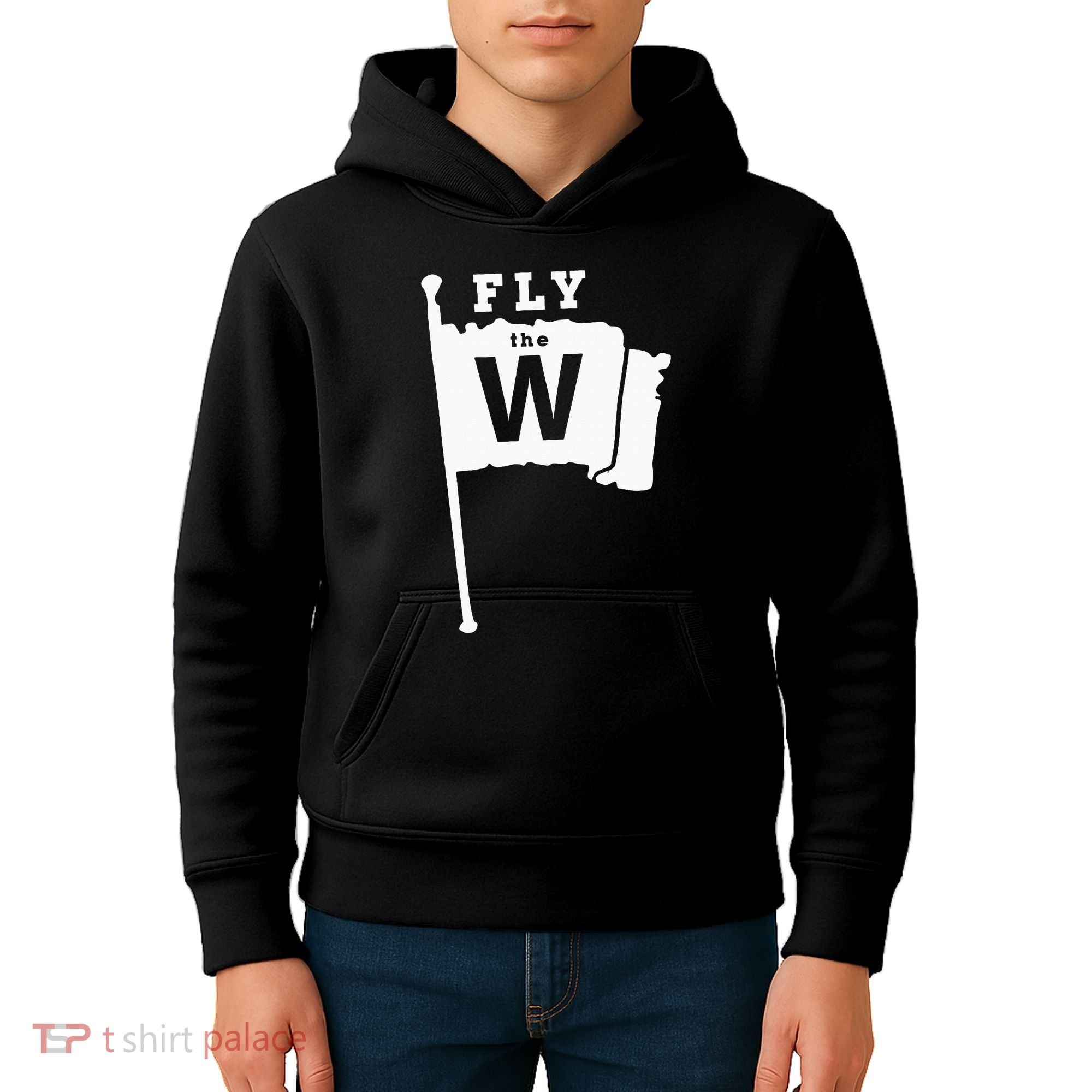 Fly The W Chicago Baseball Winning Flag Kids Hoodie