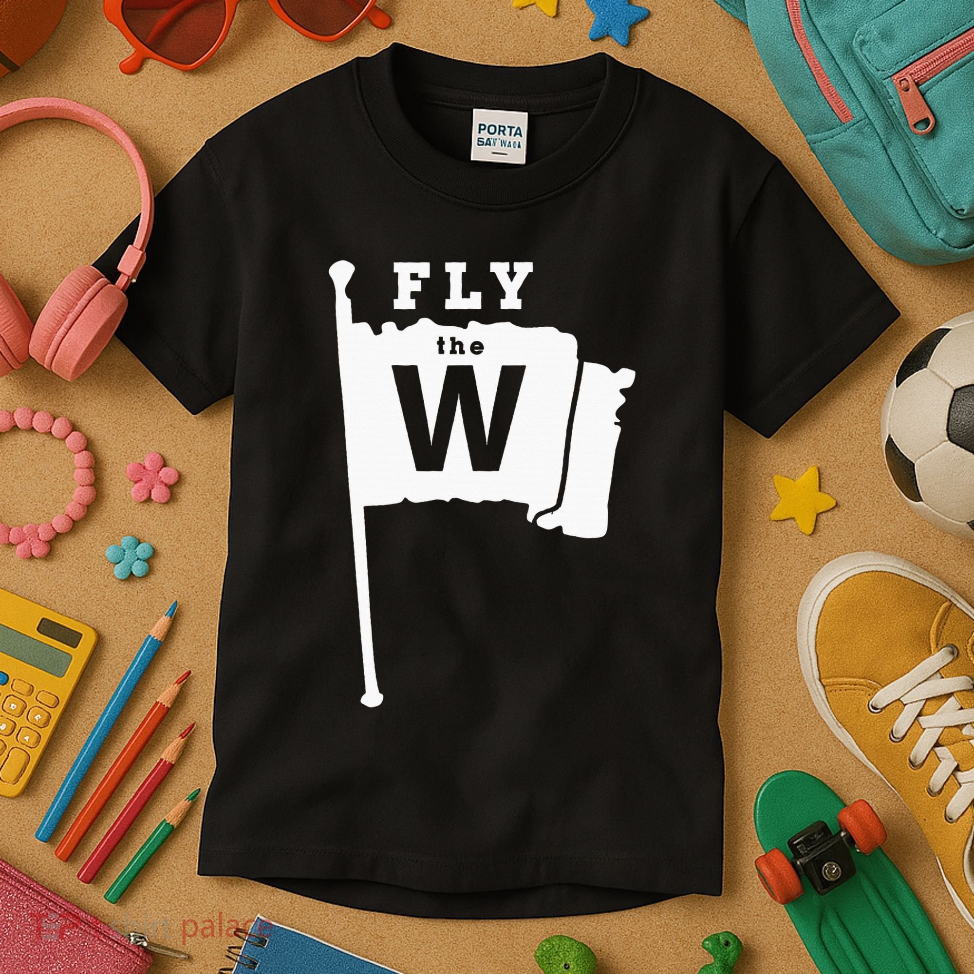 Fly The W Chicago Baseball Winning Flag Kids T-Shirt