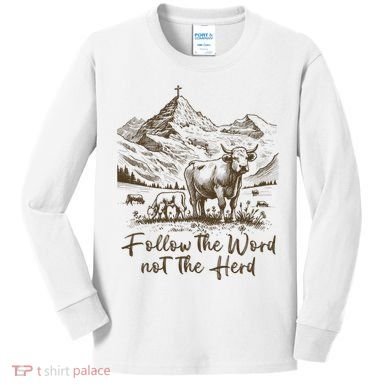 Follow The Word Not The Herd Kids Long Sleeve Shirt