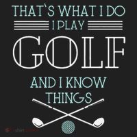 Funny ThatS What I Do I Play Golf And I Know Things Funny Beanie thumb 2