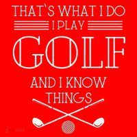 Funny ThatS What I Do I Play Golf And I Know Things Funny Santa Hat thumb 1