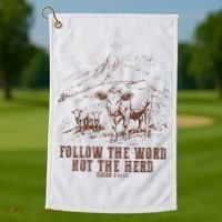 Follow The Word Not The Herd Isaiah 8:11:13castles Golf Towel thumb 1