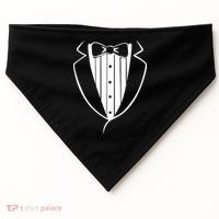 Fake Tuxedo White USA-Made Doggie Bandana thumb 0