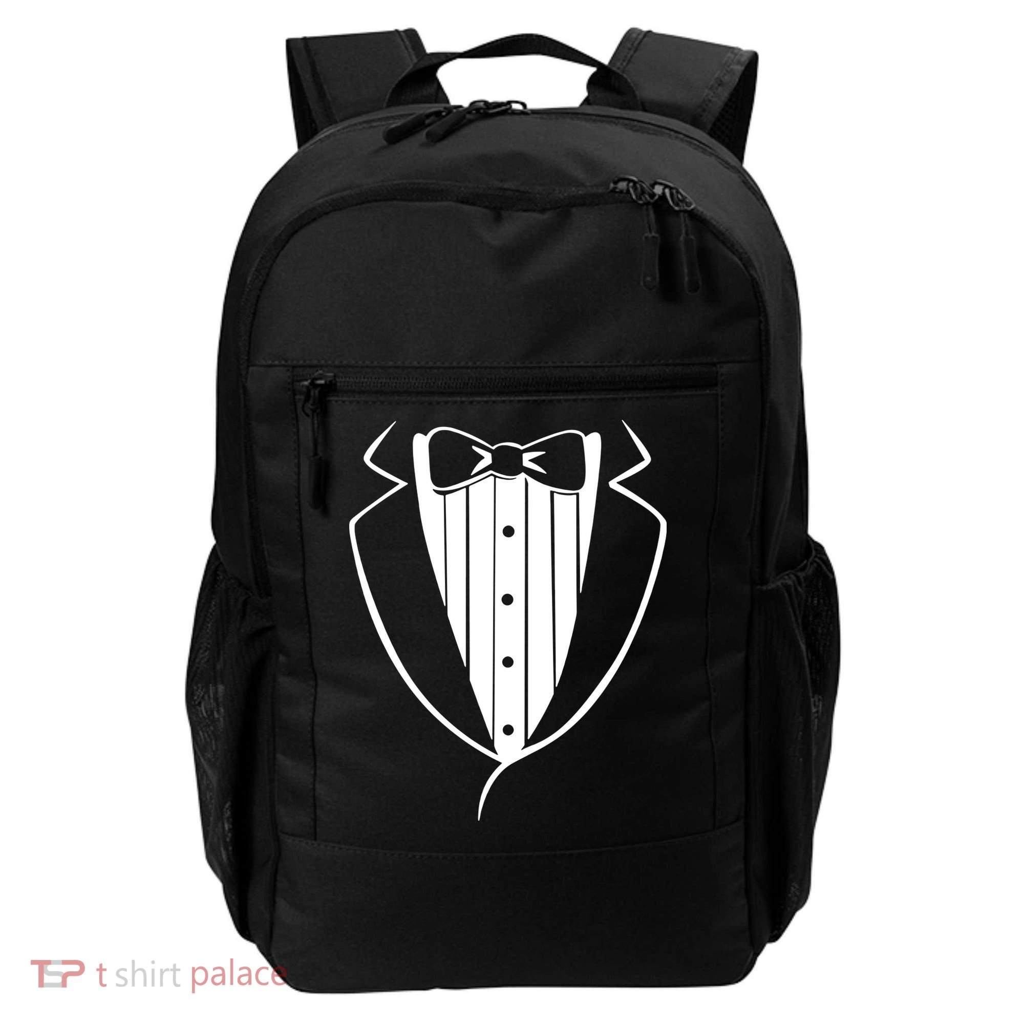 Fake Tuxedo White Backpack