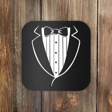Fake Tuxedo White Coaster