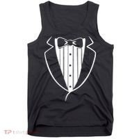 Fake Tuxedo White Tank Top thumb 0