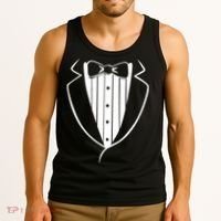 Fake Tuxedo White Tank Top thumb 3