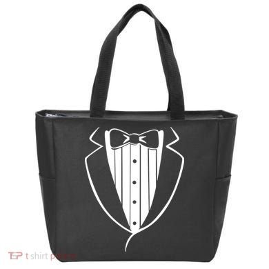 Fake Tuxedo White Tote Bag
