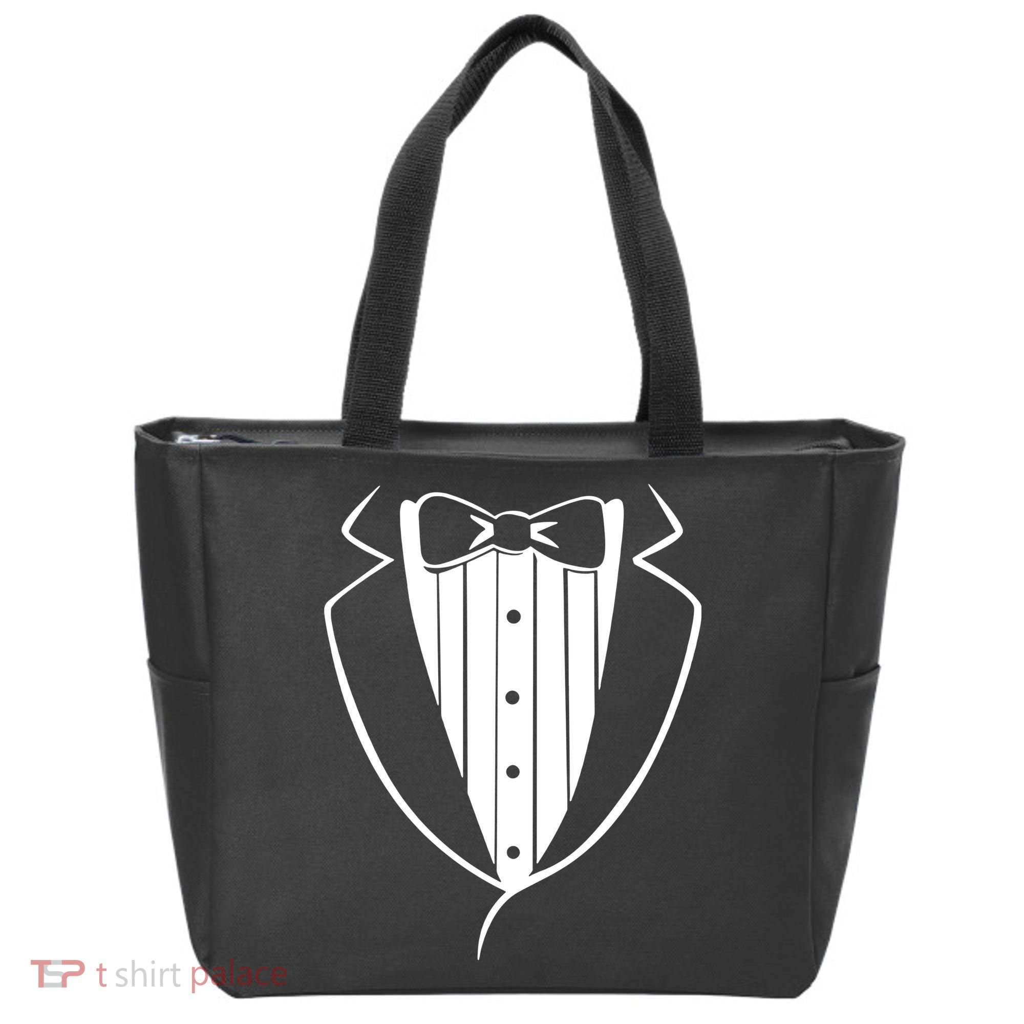 Fake Tuxedo White Tote Bag