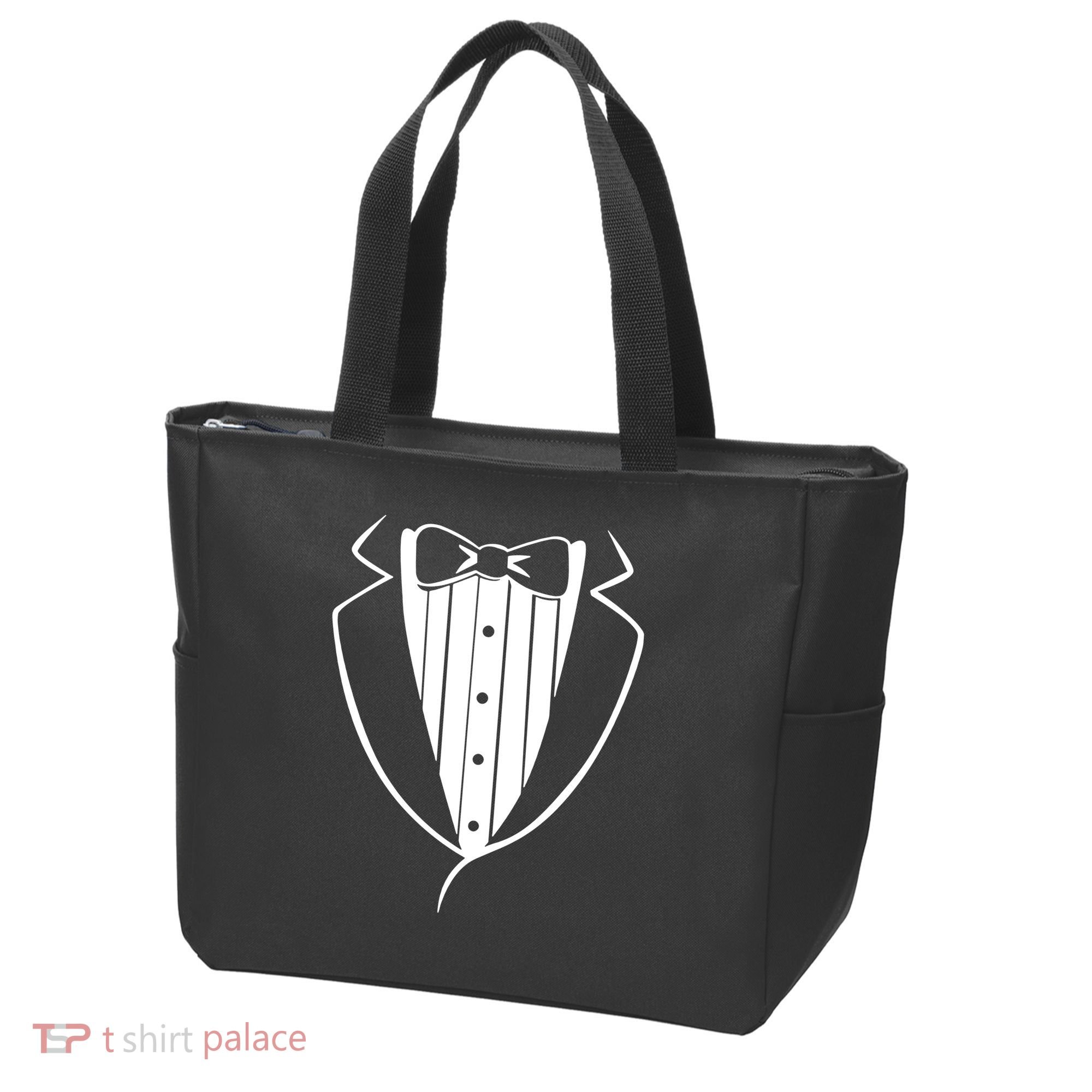 Fake Tuxedo White Tote Bag