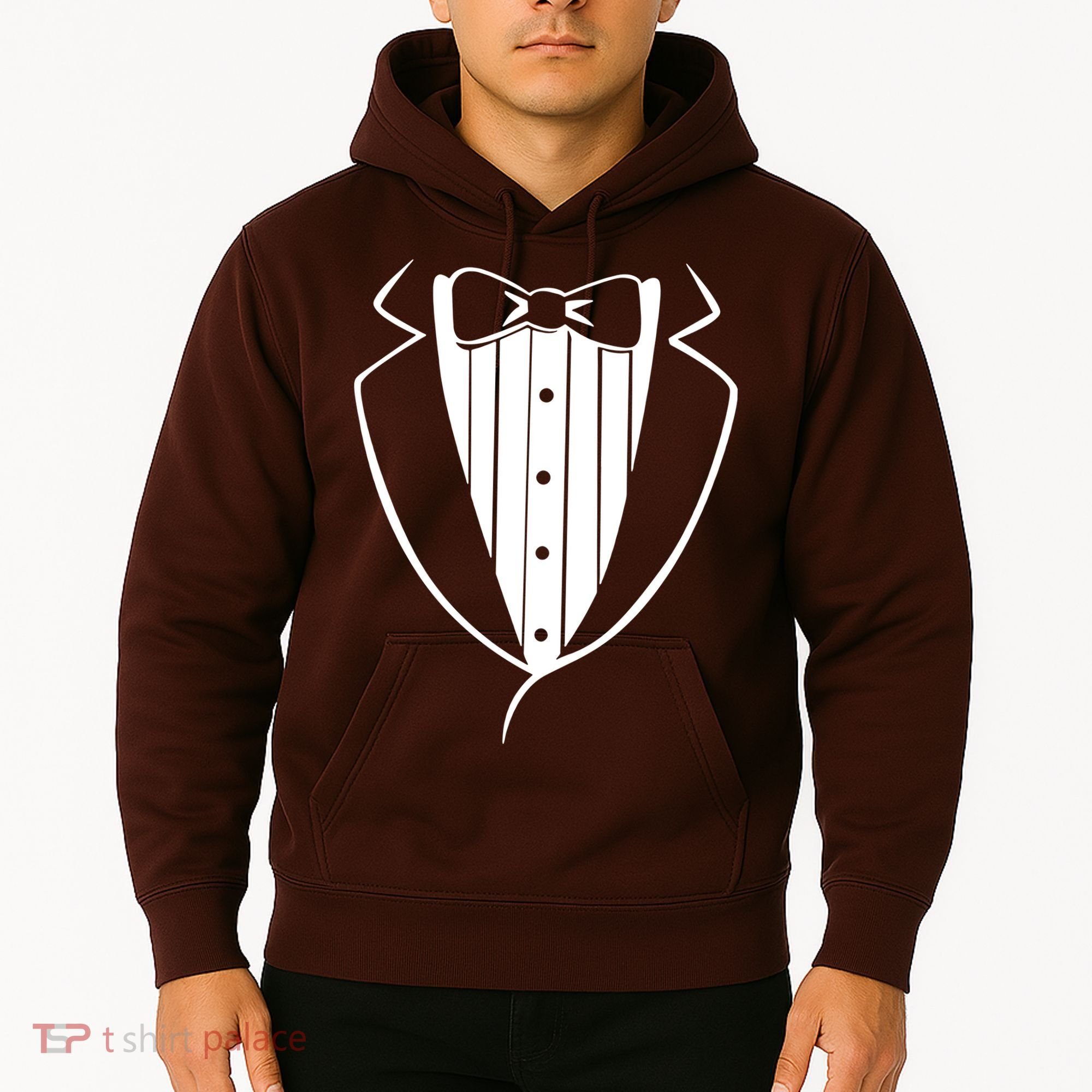Fake Tuxedo White Hoodie