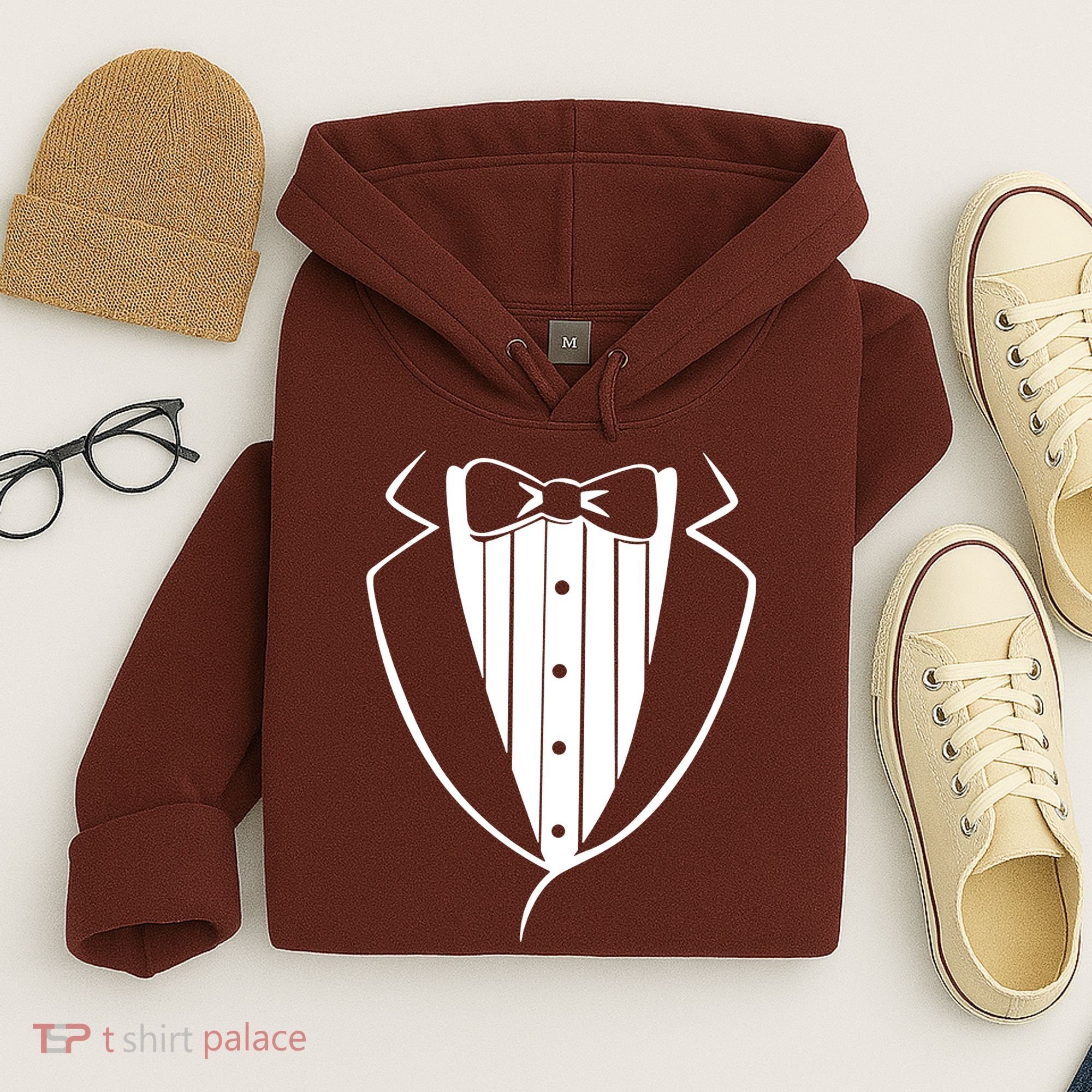 Fake Tuxedo White Hoodie