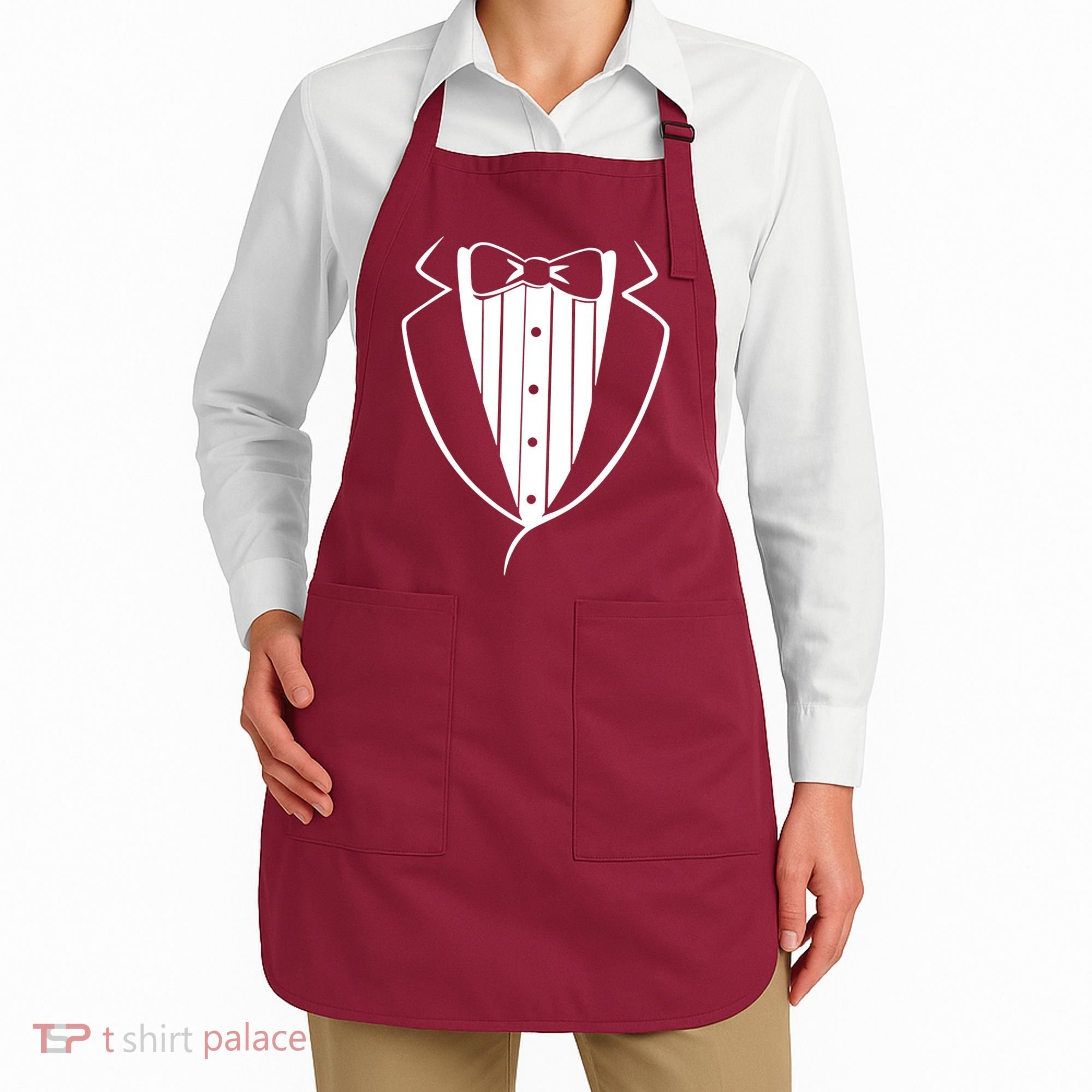Fake Tuxedo White Apron