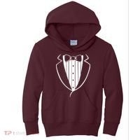 Fake Tuxedo White Kids Hoodie thumb 0