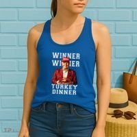 Funny Trump Winner Winner Turkey Dinner Thanksgiving Gift Women's Tank Top thumb 2