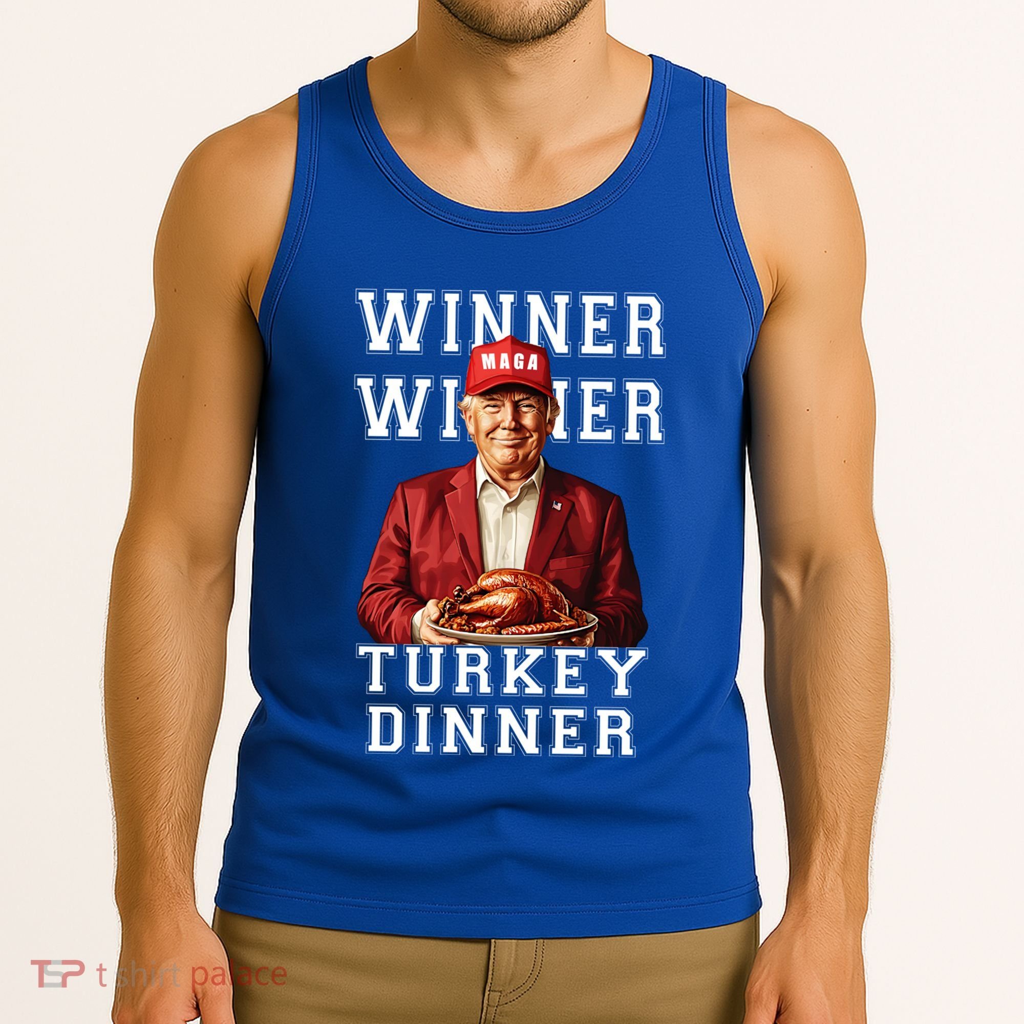 Funny Trump Winner Winner Turkey Dinner Thanksgiving Gift Tank Top