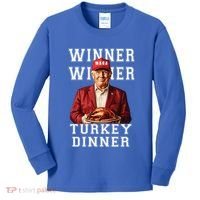 Funny Trump Winner Winner Turkey Dinner Thanksgiving Gift Kids Long Sleeve Shirt thumb 0