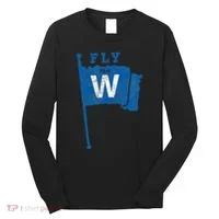 Fly The W Chicago Baseball Winning Flag Long Sleeve Shirt thumb 0