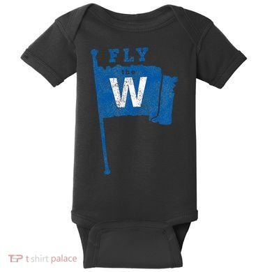 Fly The W Chicago Baseball Winning Flag Baby Bodysuit