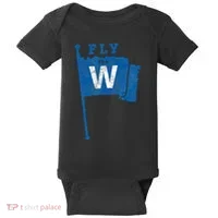Fly The W Chicago Baseball Winning Flag Baby Bodysuit thumb 0