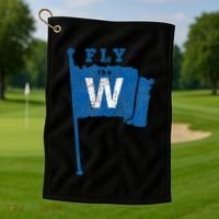 Fly The W Chicago Baseball Winning Flag Golf Towel thumb 1