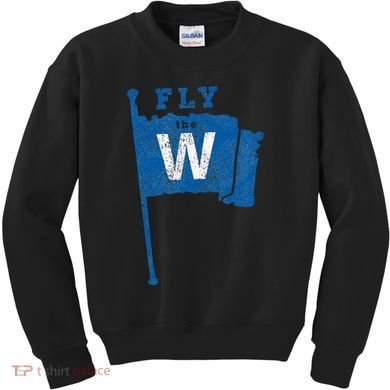 Fly The W Chicago Baseball Winning Flag Kids Sweatshirt