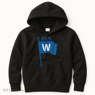 Fly The W Chicago Baseball Winning Flag Kids Hoodie