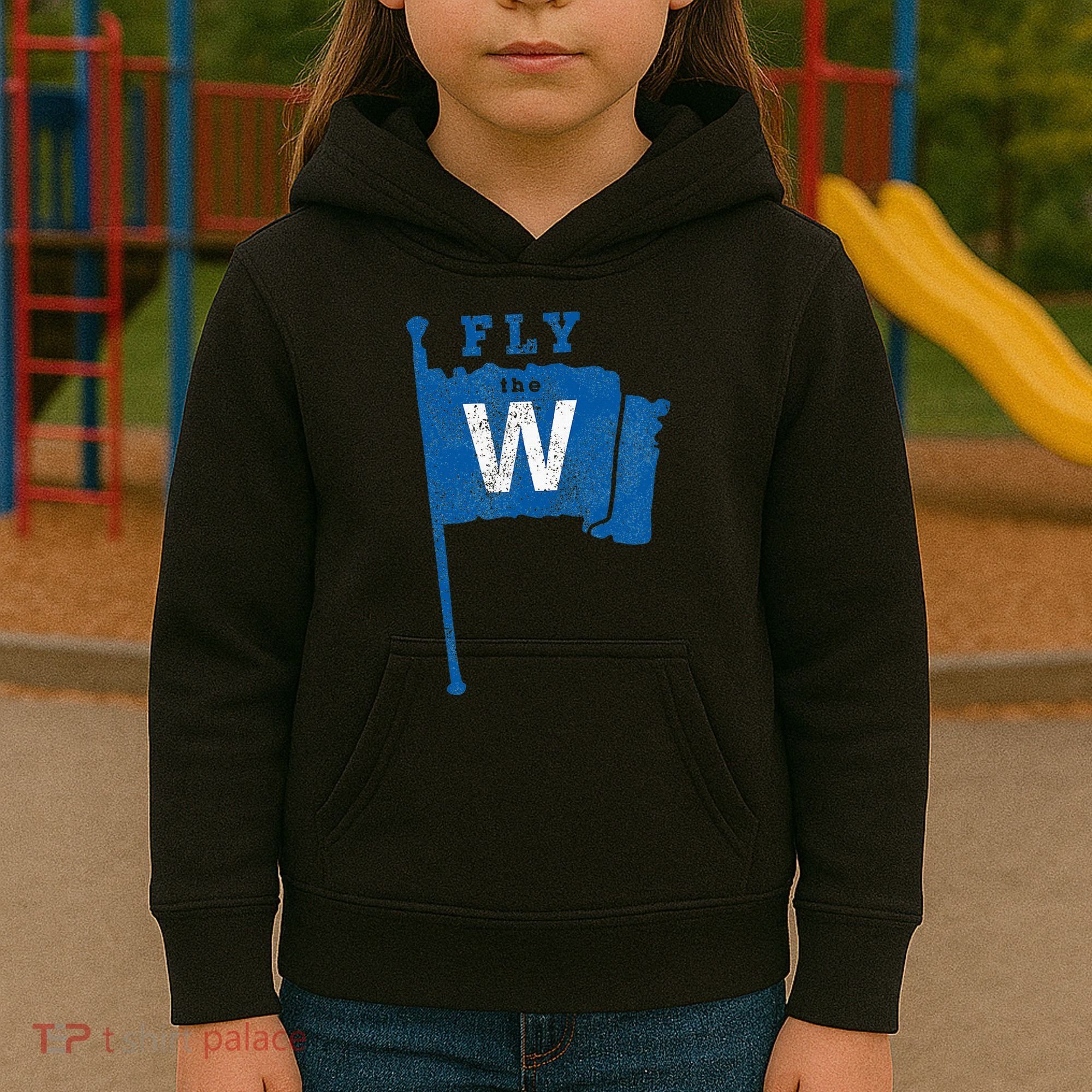 Fly The W Chicago Baseball Winning Flag Kids Hoodie