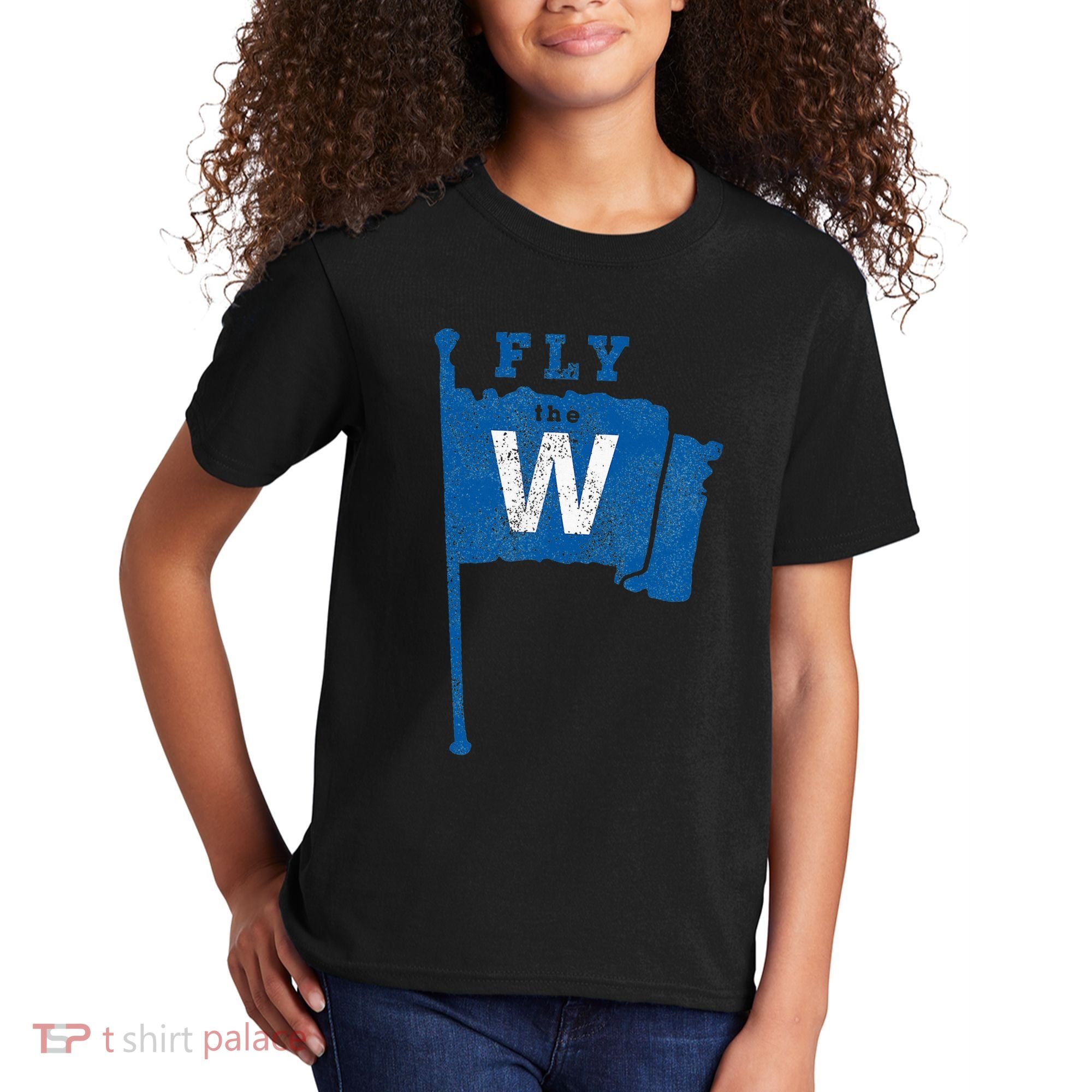 Fly The W Chicago Baseball Winning Flag Kids T-Shirt