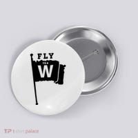 Fly The W Chicago Baseball Winning Flag Button thumb 0