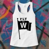 Fly The W Chicago Baseball Winning Flag Women's Tank Top thumb 3